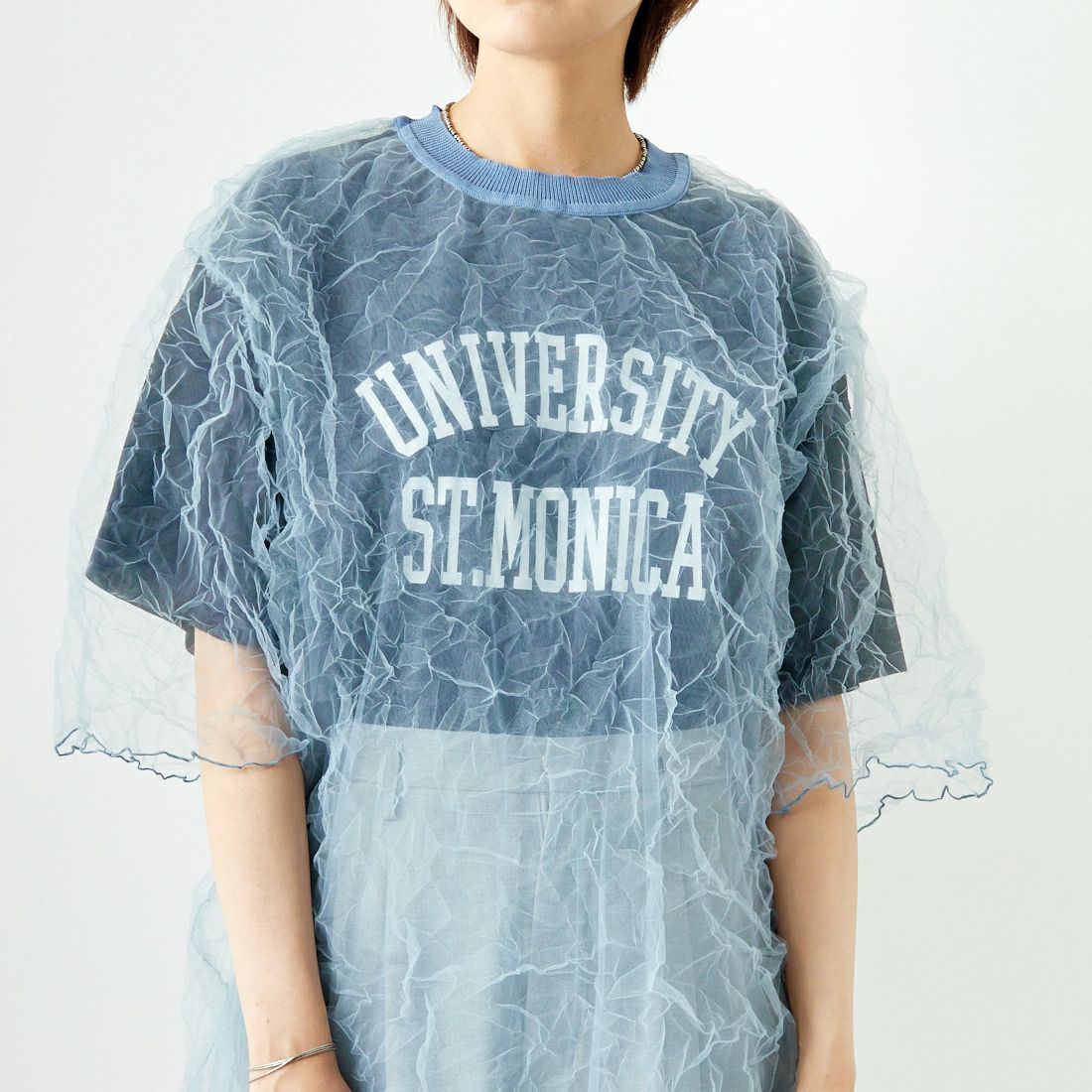 CHIGNON [シニヨン] チュールワッシャーTシャツ [9243-603LA] BLUE