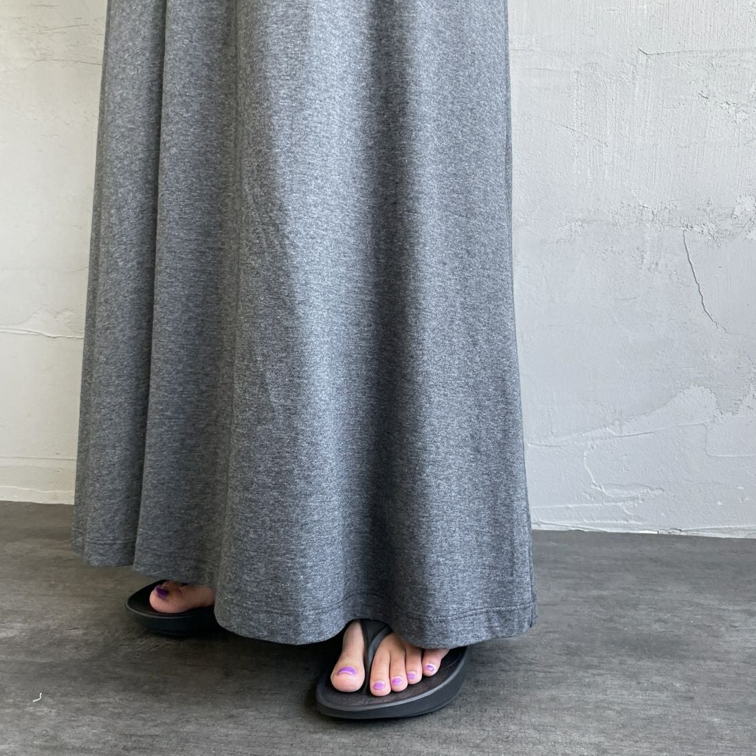 By/m [バイエム] マルチWAY ギャザーキャミカットワンピース [24122007] 07 GRAY &&モデル身長：163cm 着用サイズ：F&&