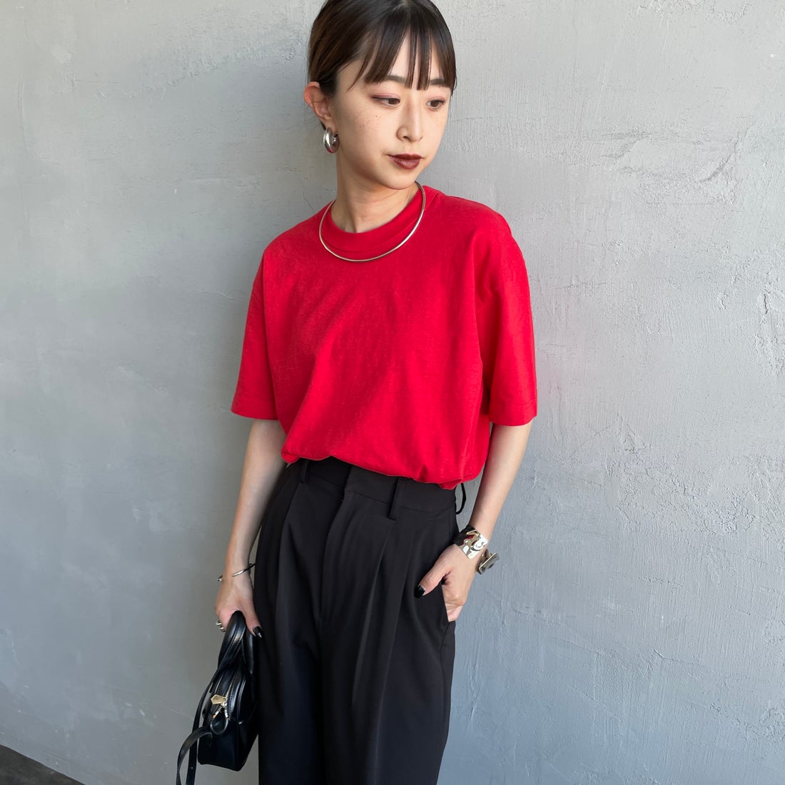 RED&&モデル身長：150cm 着用サイズ：F&&