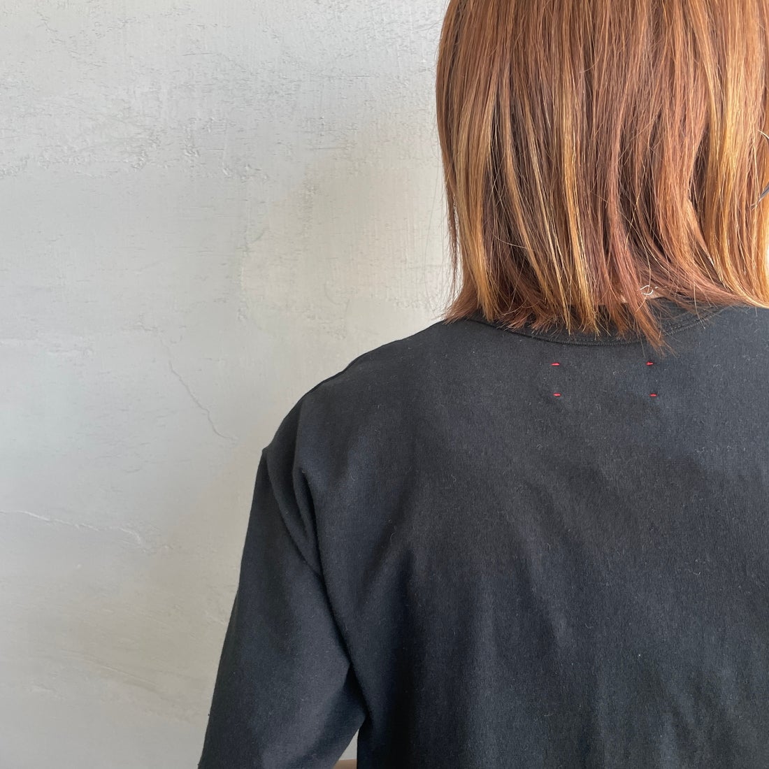 MEYAME [メヤメ] ブランクTシャツ [MEY-1874] BLACK &&モデル身長：158cm 着用サイズ：F&&