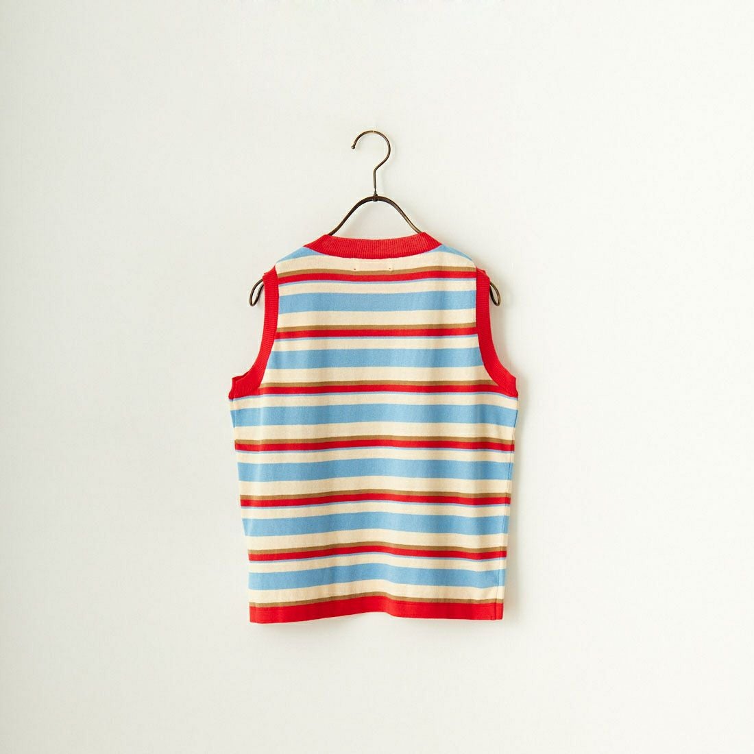 MEYAME [メヤメ] ボーダーコットンニットスリーブレスTシャツ [MEY