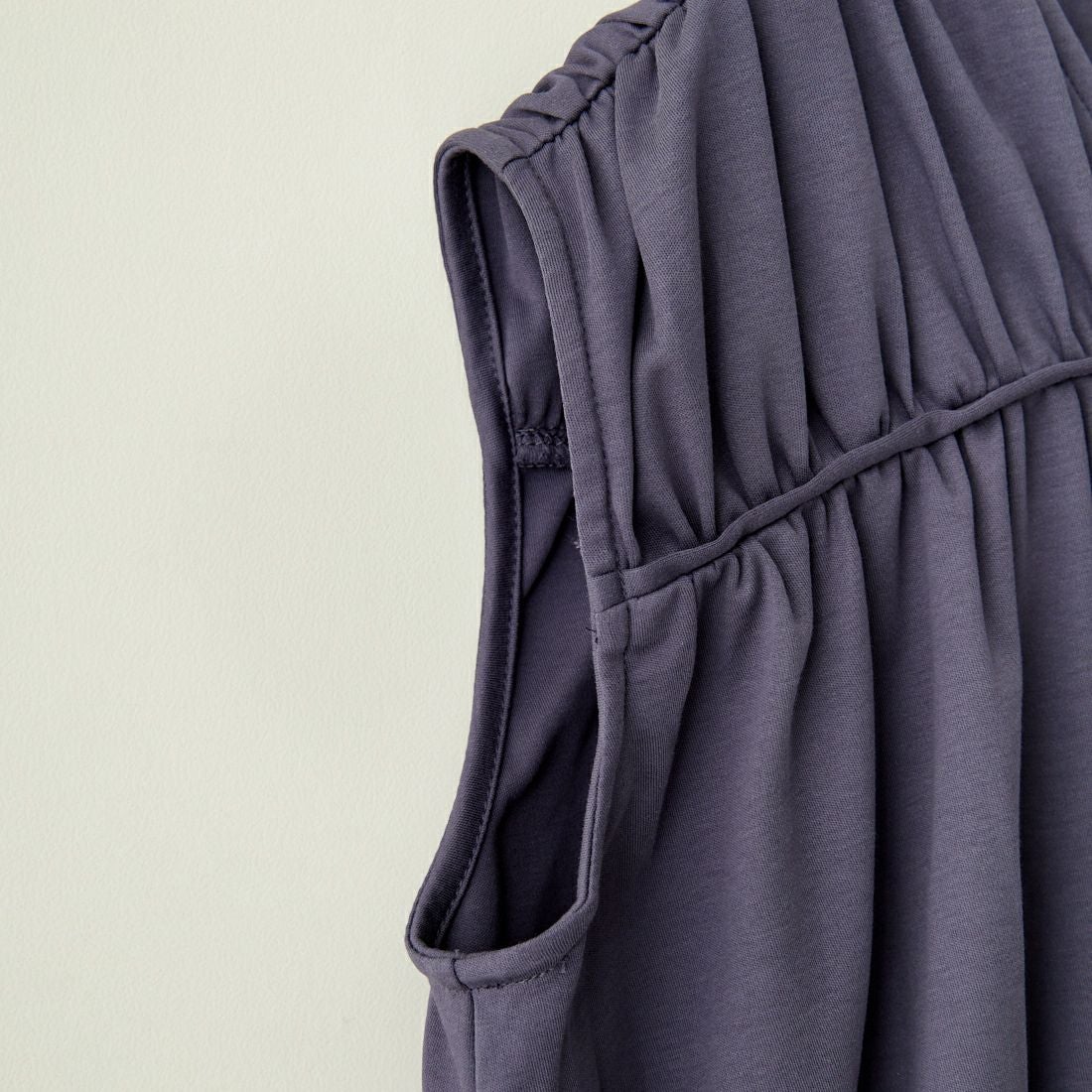 USINE [ユジーヌ] リボンギャザーTシャツ [2420803] BLUE GRAY