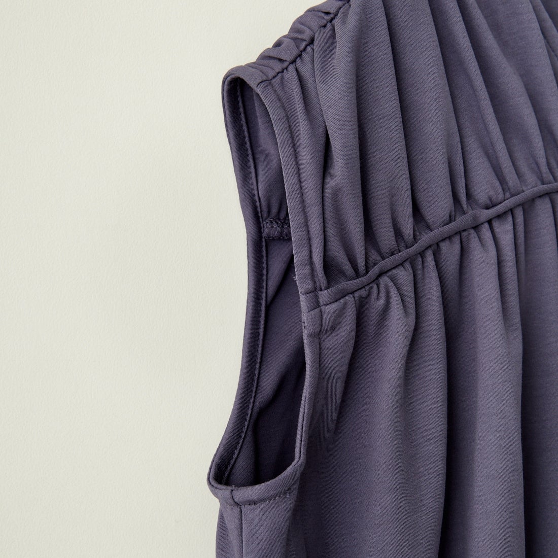 USINE [ユジーヌ] リボンギャザーTシャツ [2420803] BLUE GRAY