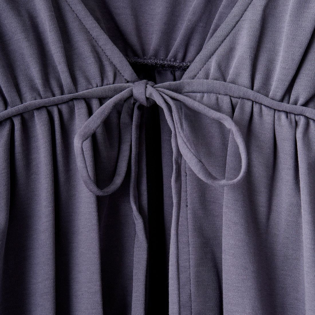 USINE [ユジーヌ] リボンギャザーTシャツ [2420803] BLUE GRAY