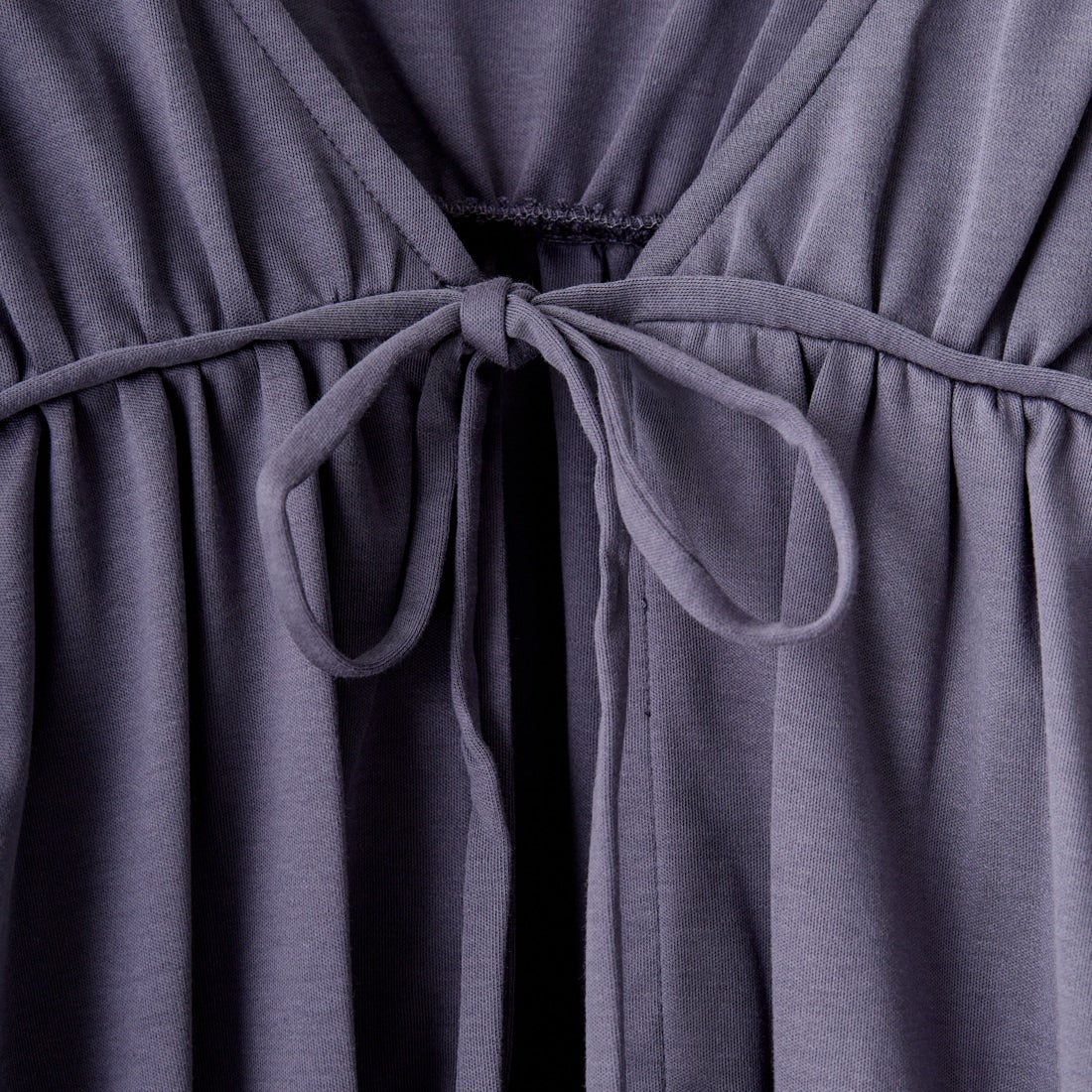 USINE [ユジーヌ] リボンギャザーTシャツ [2420803] BLUE GRAY