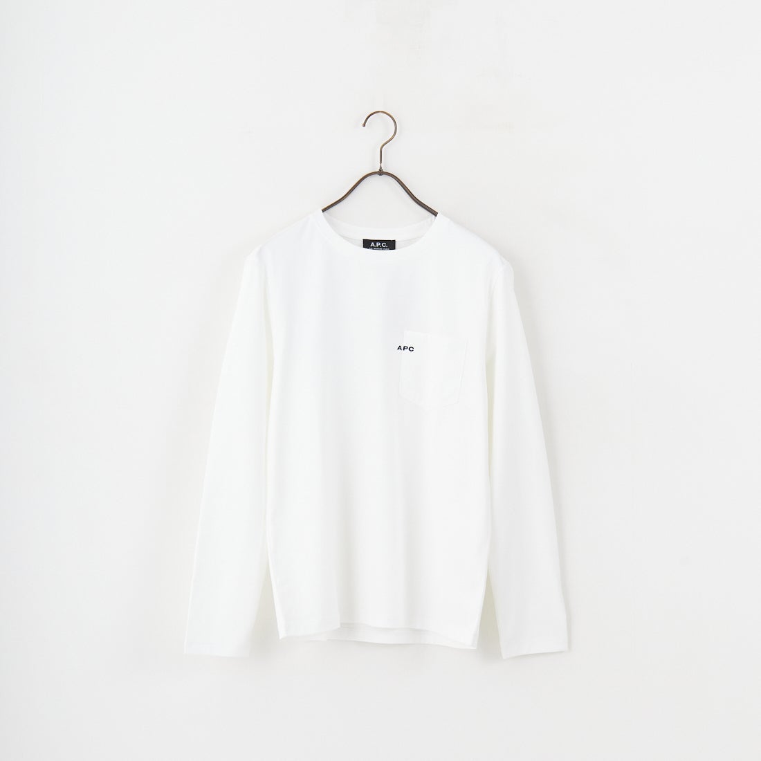 A.P.C. [アー・ペー・セー] ロゴ刺繍 長袖ポケットTシャツ [POCKET-EMB