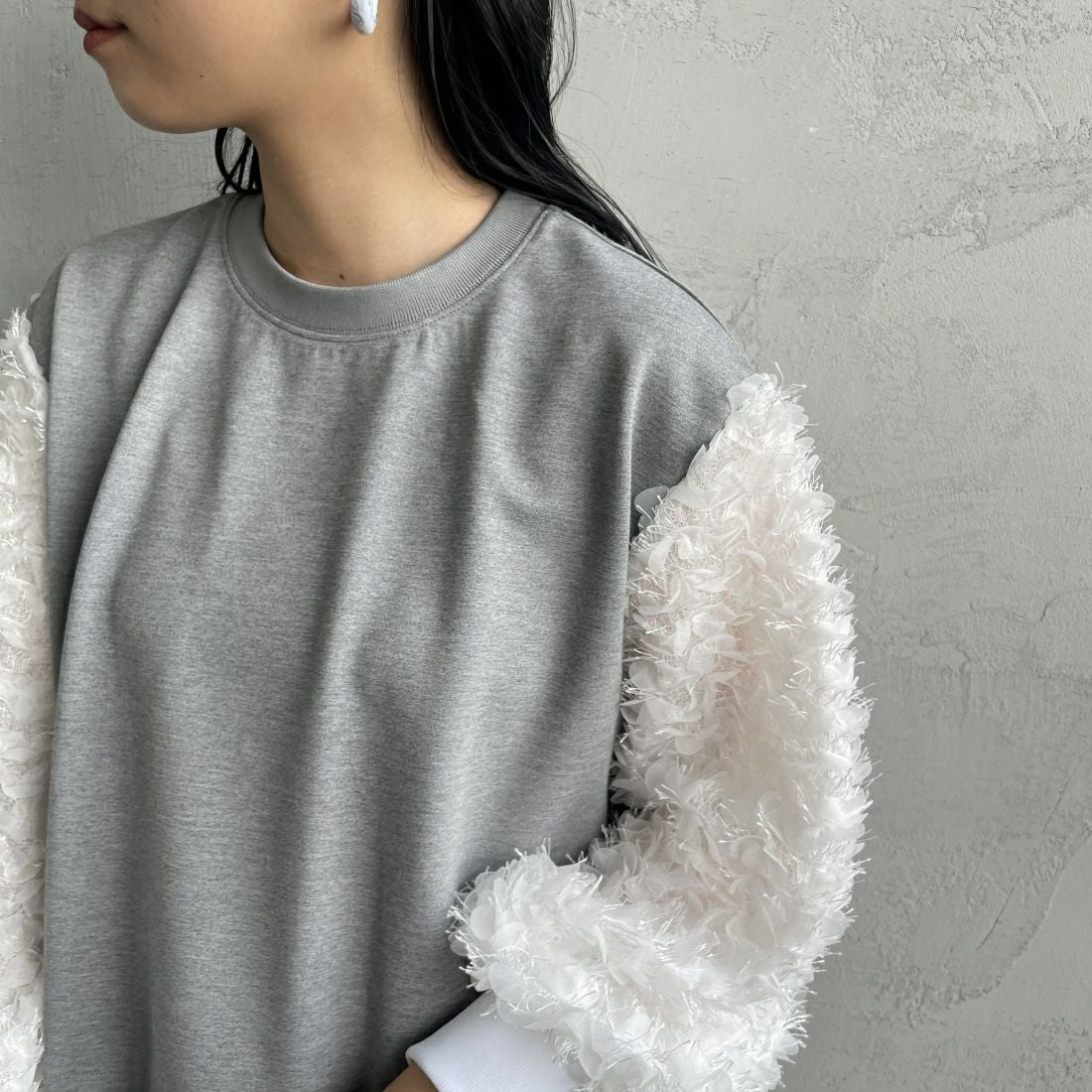 USINE [ユジーヌ] 袖ギャザープルオーバー [2430802] GRAY