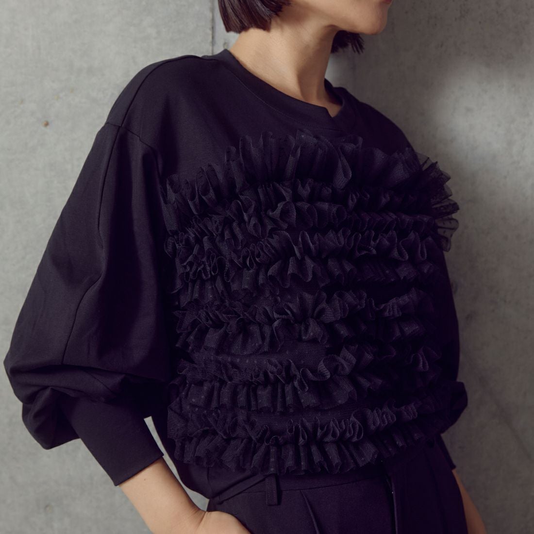 USINE [ユジーヌ] ピスチェドッキングプルオーバー [2430803] BLACK