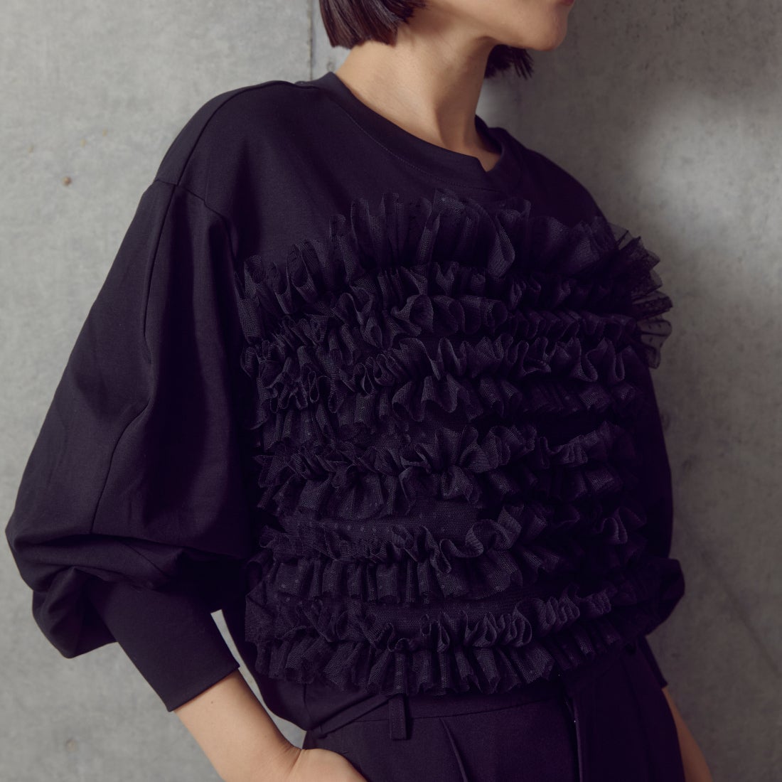 USINE [ユジーヌ] ピスチェドッキングプルオーバー [2430803] BLACK