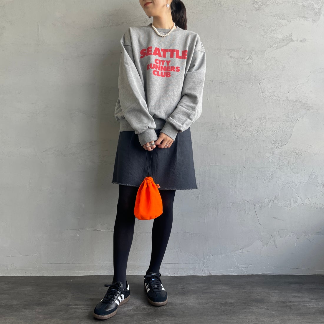 Americana × JEANS FACTORY [アメリカーナ × ジーンズファクトリー] 別注 カットオフデニムミニスカート [ASO-721-JF] ｽﾐｸﾛ &&モデル身長：160cm 着用サイズ：S&&
