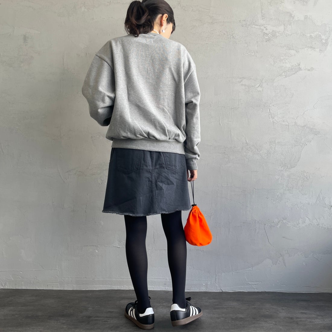 Americana × JEANS FACTORY [アメリカーナ × ジーンズファクトリー] 別注 カットオフデニムミニスカート [ASO-721-JF] ｽﾐｸﾛ &&モデル身長：160cm 着用サイズ：S&&