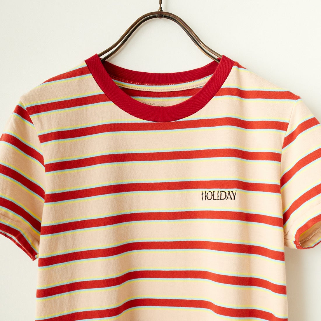 HOLIDAY [ホリデイ] スーパーファイン ショートスリーブボーダーTシャツ [24101107] BEIGE