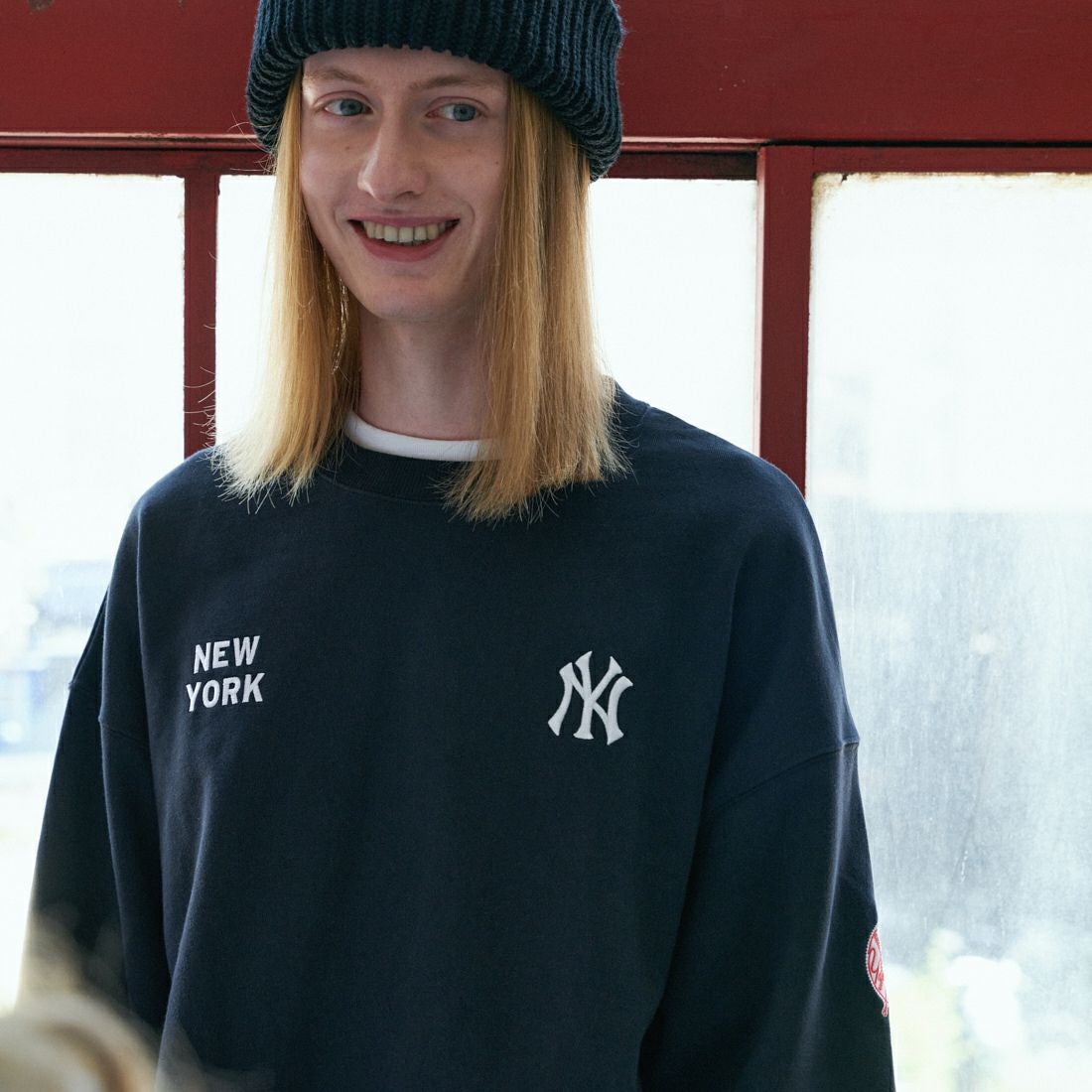 Fanatics [ファナティクス] 別注 MLBロゴ刺繍 クルーネックスウェット [OT0524FW0002-JF] BLK NY