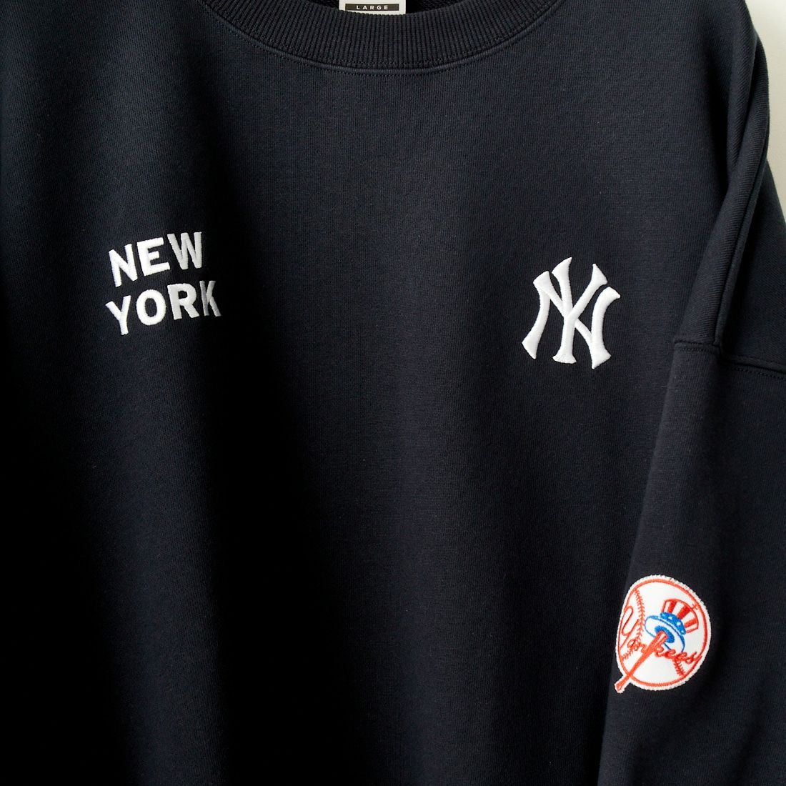 Fanatics [ファナティクス] 別注 MLBロゴ刺繍 クルーネックスウェット [OT0524FW0002-JF] BLK NY