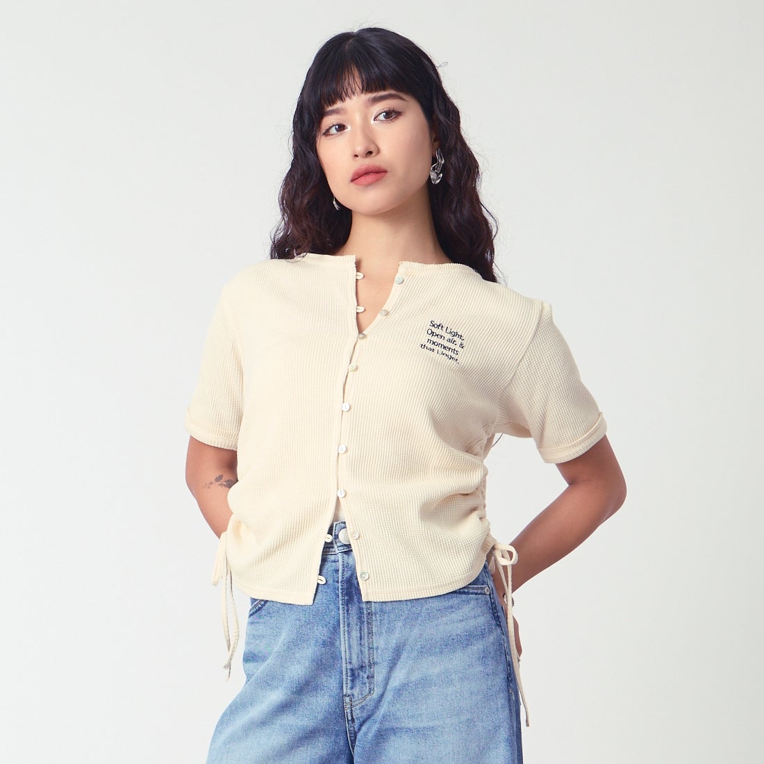 YANUK [ヤヌーク] カーブテーパード LAURA/ローラ [57141314] CUB &&モデル身長：162cm 着用サイズ：24&&