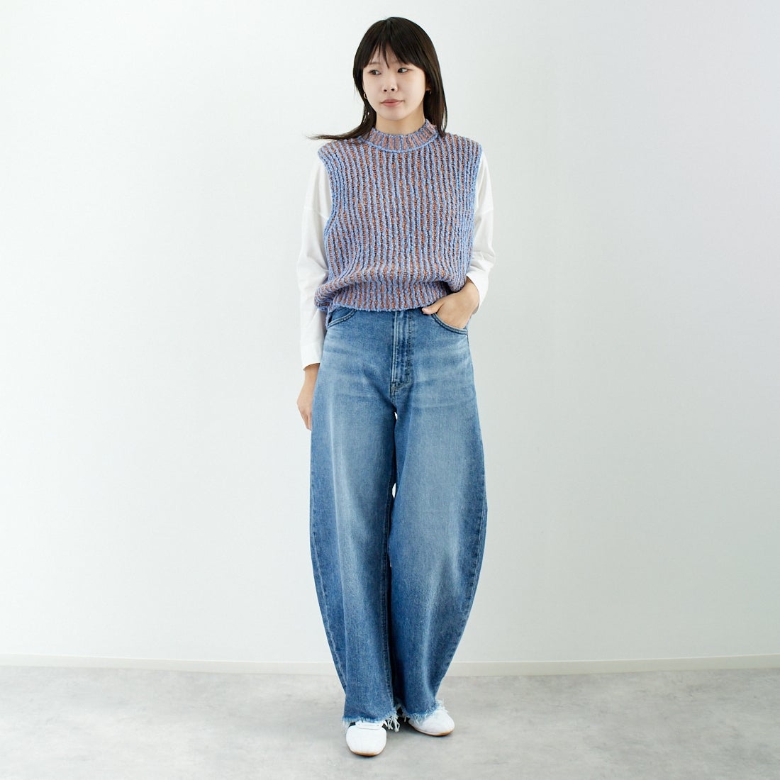 YANUK [ヤヌーク] カーブテーパード LAURA/ローラ [57141314] CUB &&モデル身長：167cm 着用サイズ：24&&