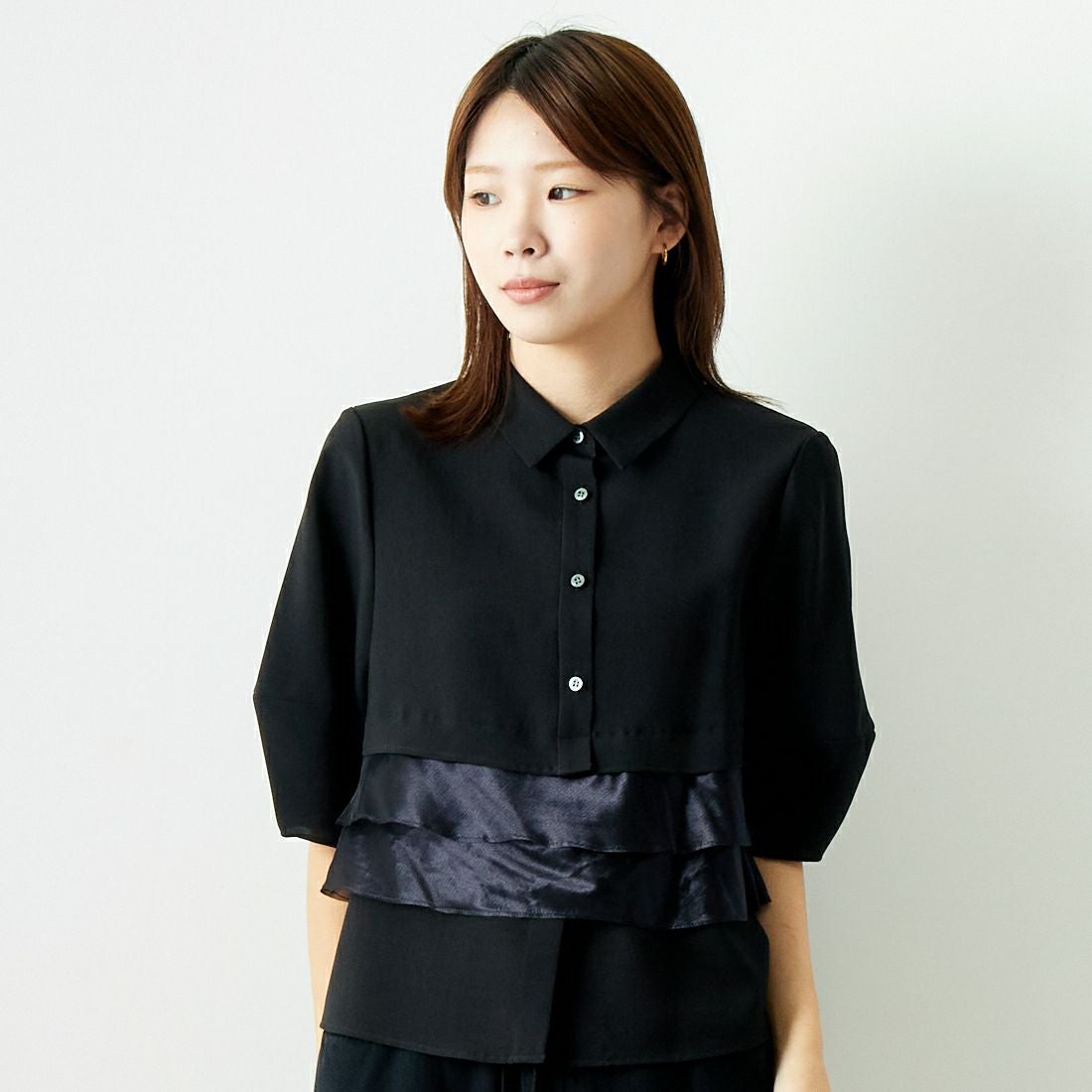 BLACK&&モデル身長：167cm 着用サイズ：F&&