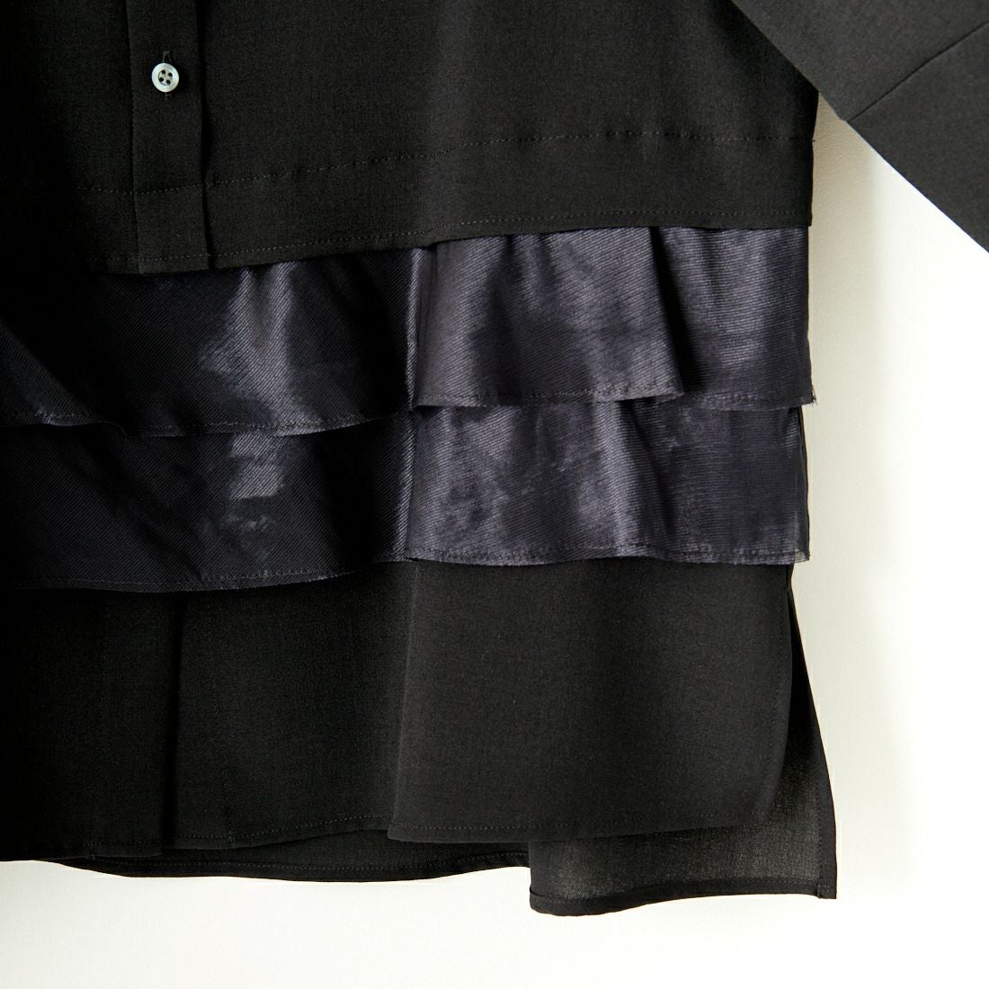 Jeans Factory Clothes [ジーンズファクトリークローズ] グロッシーペプラムシャツブラウス [7643383] BLACK