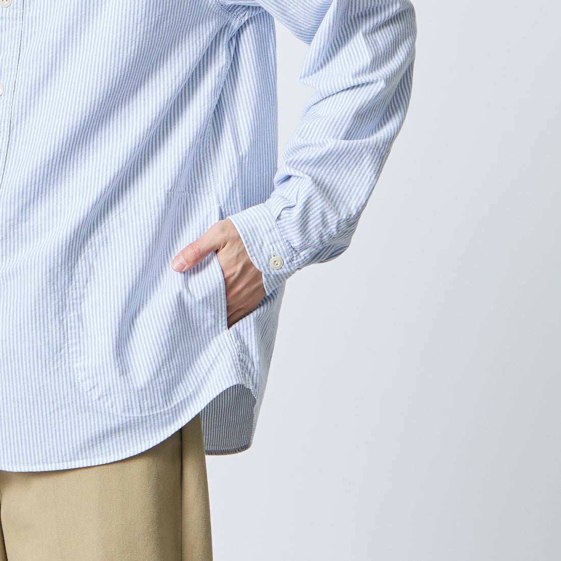 DANTON [ダントン] オックスフォード バンドカラーシャツ [DT-B0280OXP] SAX/WHT ST