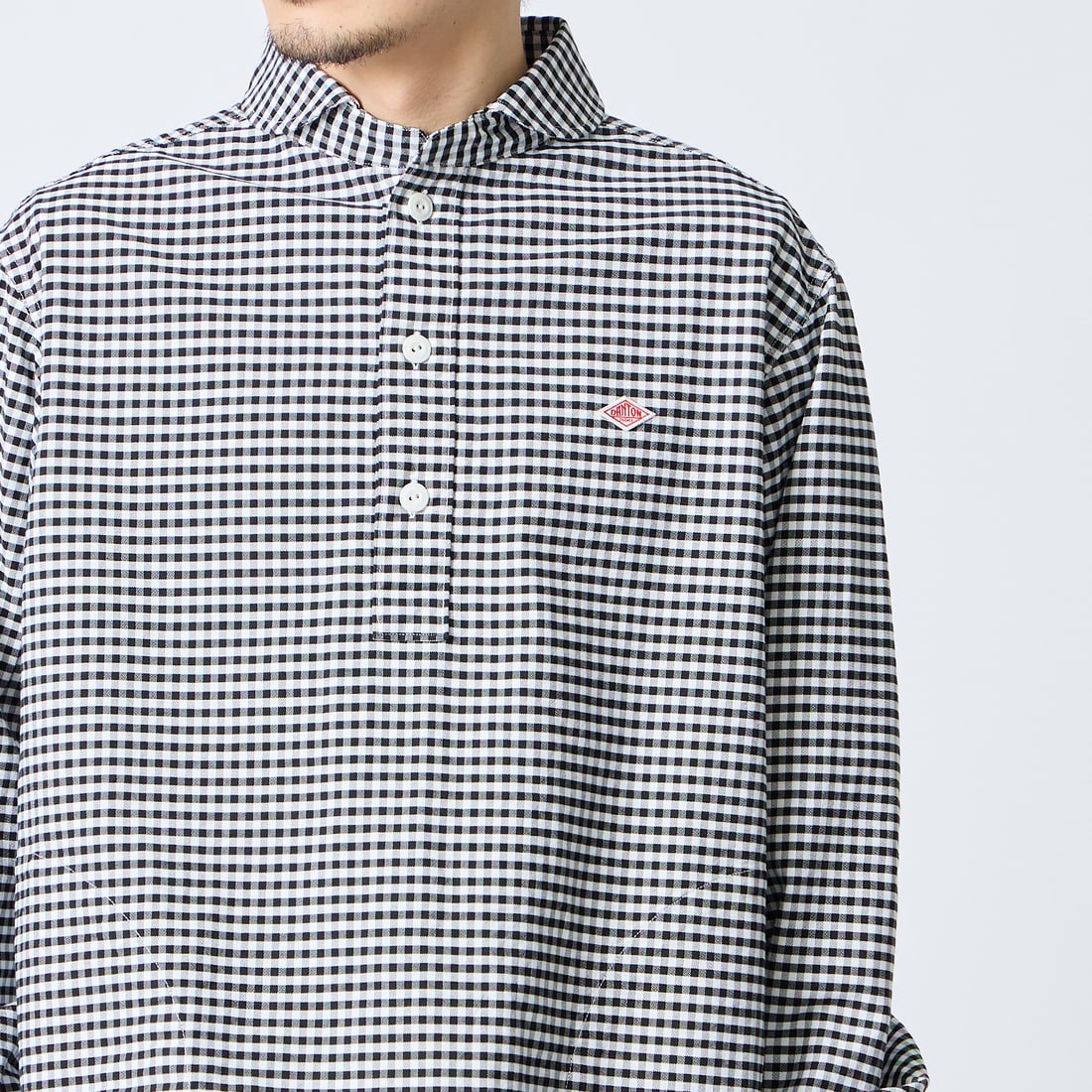 DANTON [ダントン] オックスフォード ラウンドカラーシャツ [DT-B0282OXP] BK/WH GNGM