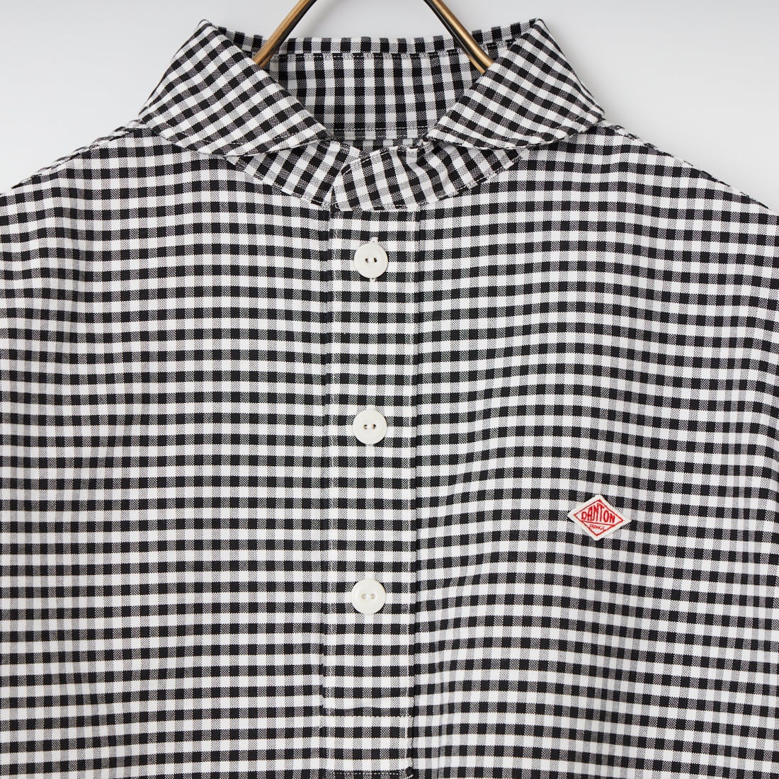 DANTON [ダントン] オックスフォード ラウンドカラーシャツ [DT-B0282OXP] BK/WH GNGM