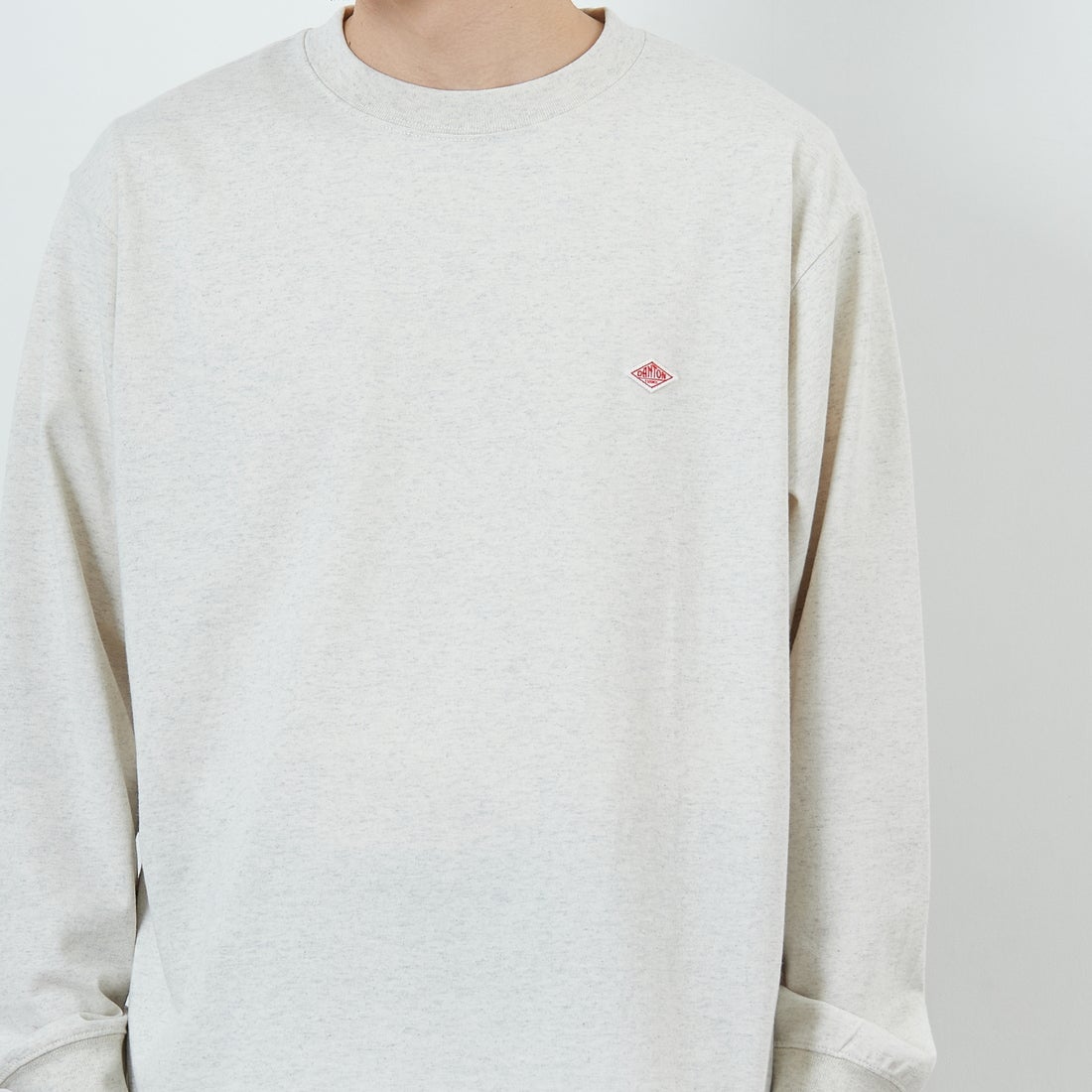 DANTON [ダントン] プレーン ロングスリーブTシャツ [DT-C0200TCB] HEATHER IV &&モデル身長：168cm 着用サイズ：M&&