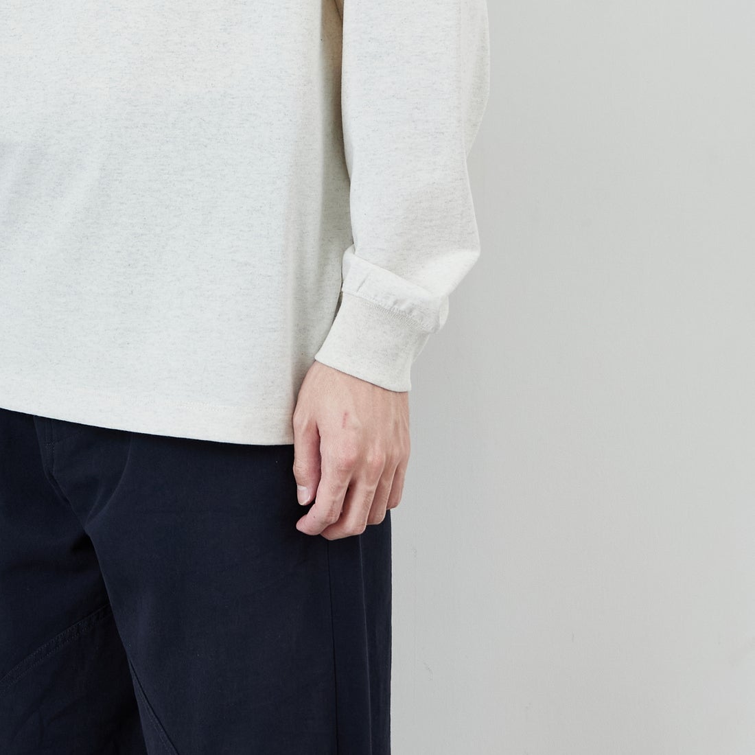 DANTON [ダントン] プレーン ロングスリーブTシャツ [DT-C0200TCB] HEATHER IV &&モデル身長：168cm 着用サイズ：M&&