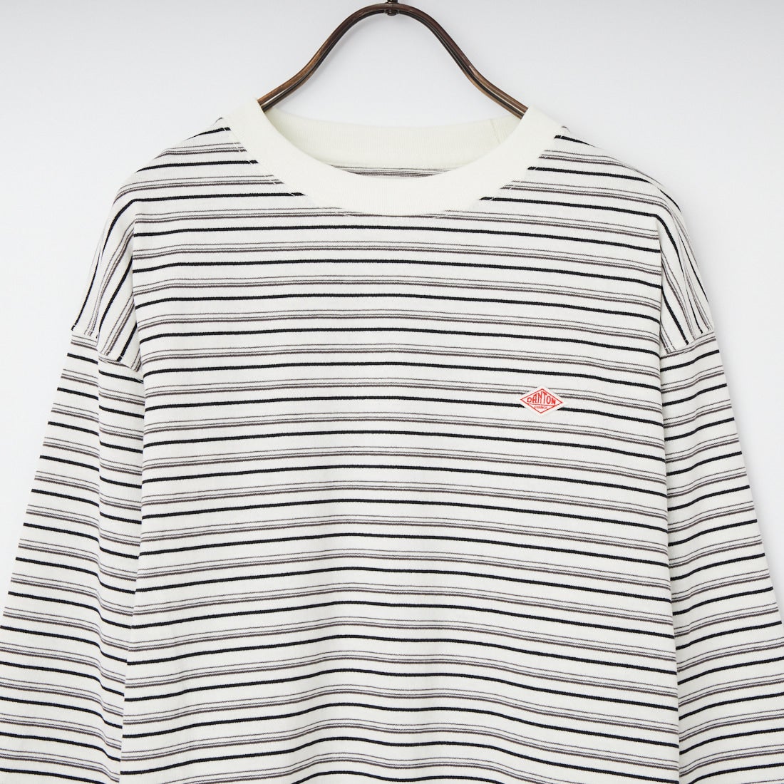 DANTON [ダントン] ストライプ ロングスリーブTシャツ [DT-C0200TCB] ECR/BK MLT