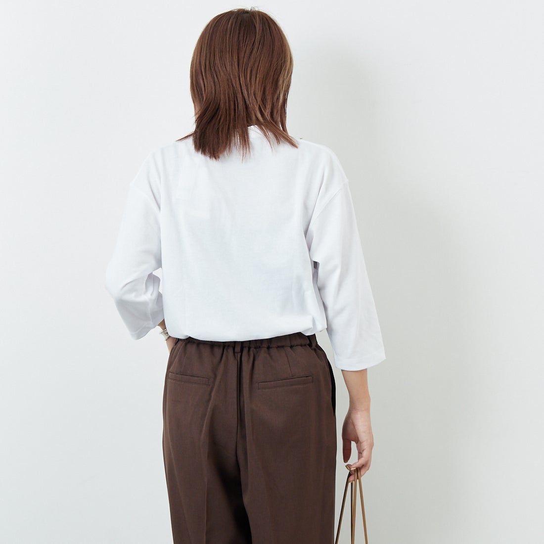 DANTON [ダントン] ソリッド クルーネックプルオーバー [DT-C0131TCB] WHITE &&モデル身長：167cm 着用サイズ：S&&