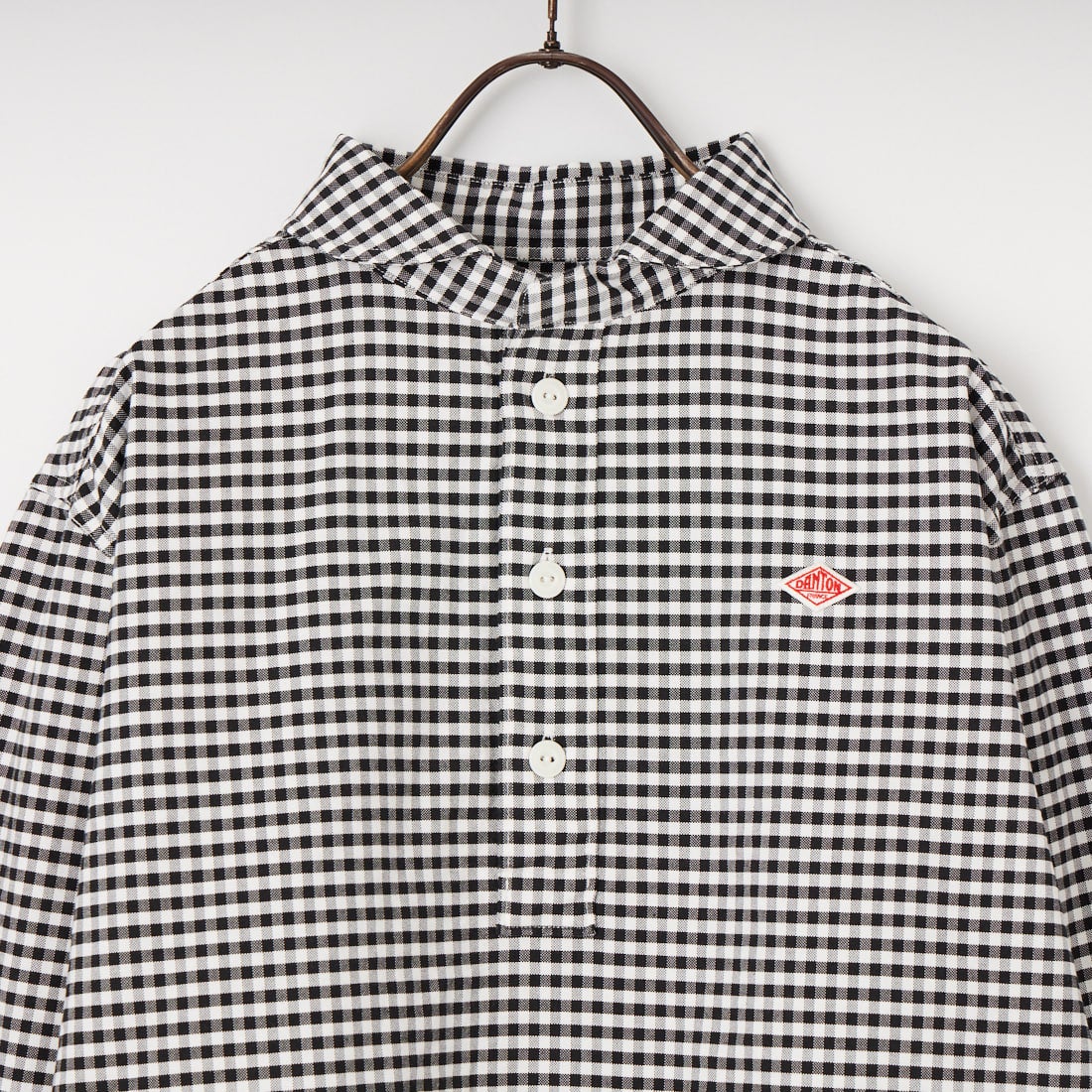 DANTON [ダントン] ラウンドカラー オックスフォードシャツ [DT-B0281OXP] BLK/WHT GN