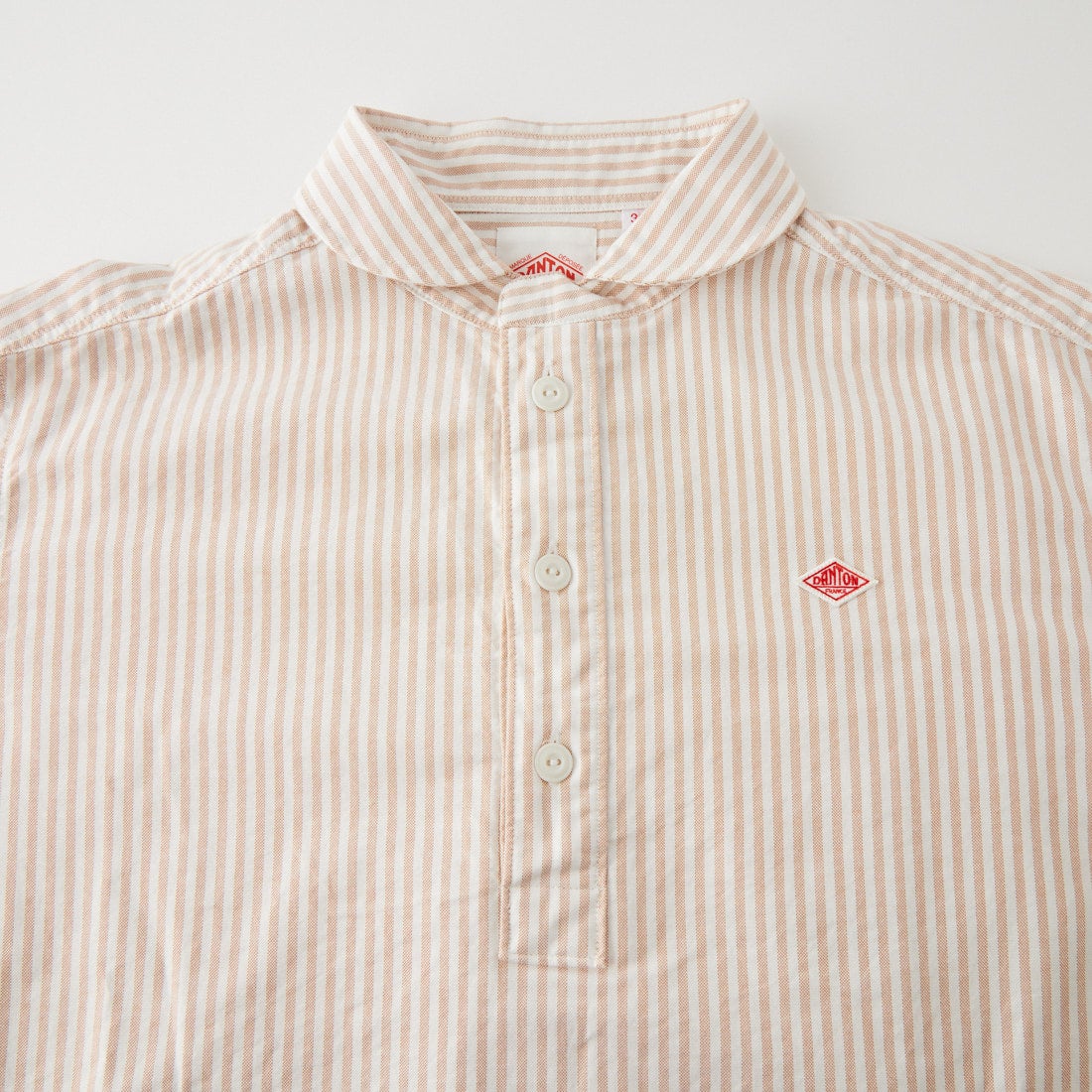 DANTON [ダントン] ラウンドカラー オックスフォードシャツ [DT-B0281OXP] BEG/WHT ST