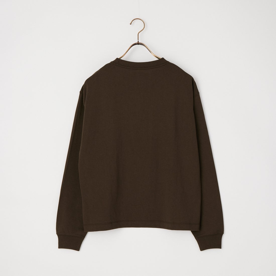 DANTON [ダントン] ソリッド ロングスリーブTシャツ [DT-C0269TCB] H.IVORY &&モデル身長：158cm 着用サイズ：S&&