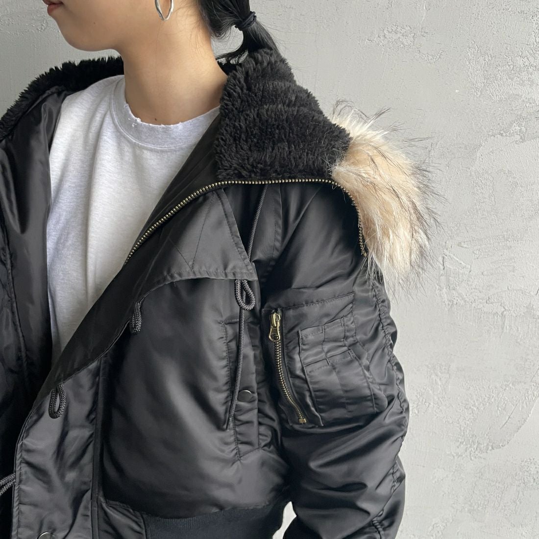 MILITARY [ミリタリー] 別注 N-2B オーバーサイズフライトジャケット [T-24789002-JF] BLACK