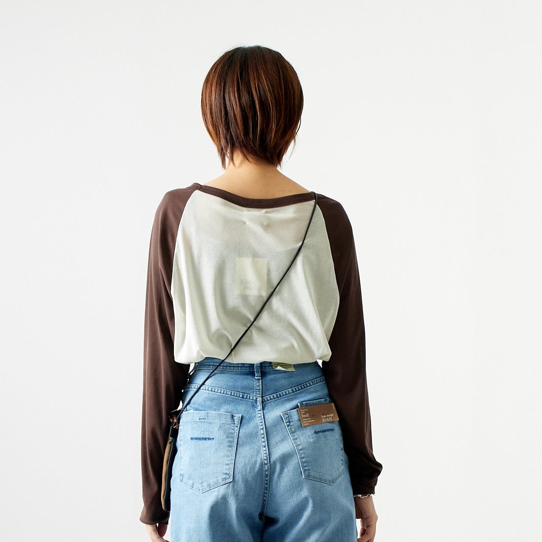 St.Johns 3rd club [セントジョンズサードクラブ] フランクリンセントラル シアーTシャツ [SJ24-12] OFF/BRN &&モデル身長：167cm 着用サイズ：F&&