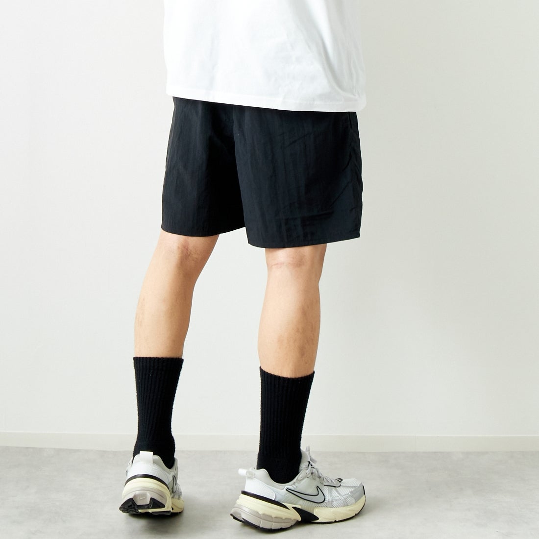 THRIFTY LOOK [スリフティールック] 別注 アーミーショーツ [NSV-505-JF] ﾌﾞﾗｯｸ &&モデル身長：179cm 着用サイズ：M&&