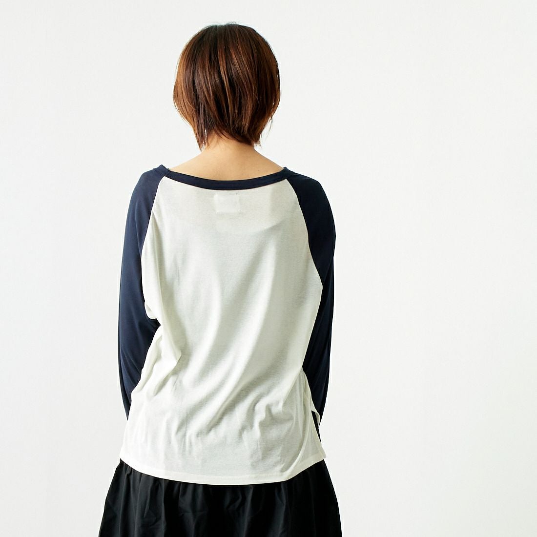 St.Johns 3rd club [セントジョンズサードクラブ] NO.19 シアーTシャツ [SJ24-14] OFF/NVY &&モデル身長：167cm 着用サイズ：F&&