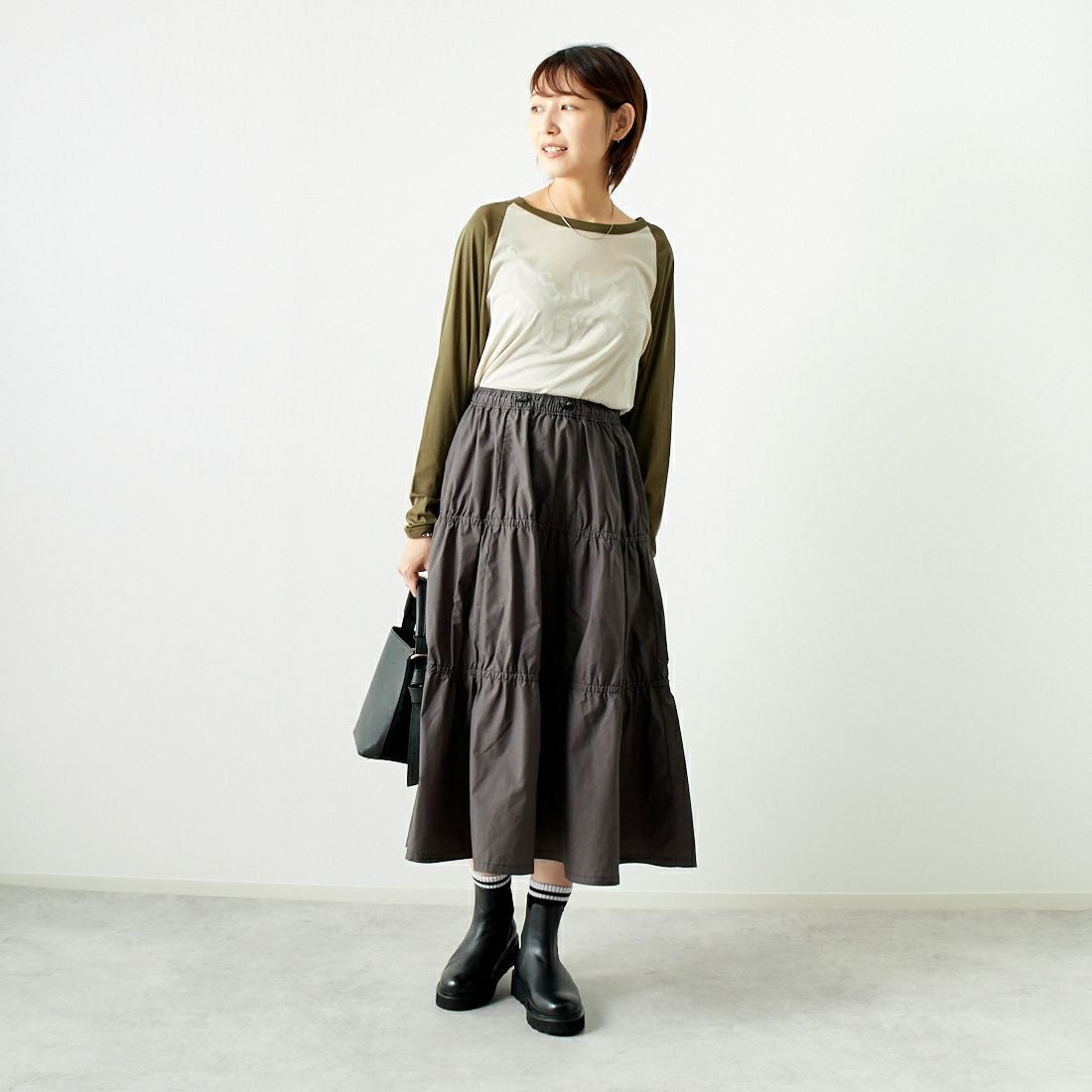 St.Johns 3rd club [セントジョンズサードクラブ] U.S.M.M.A シアーTシャツ [SJ24-15] BEG/KHK &&モデル身長：167cm 着用サイズ：F&&