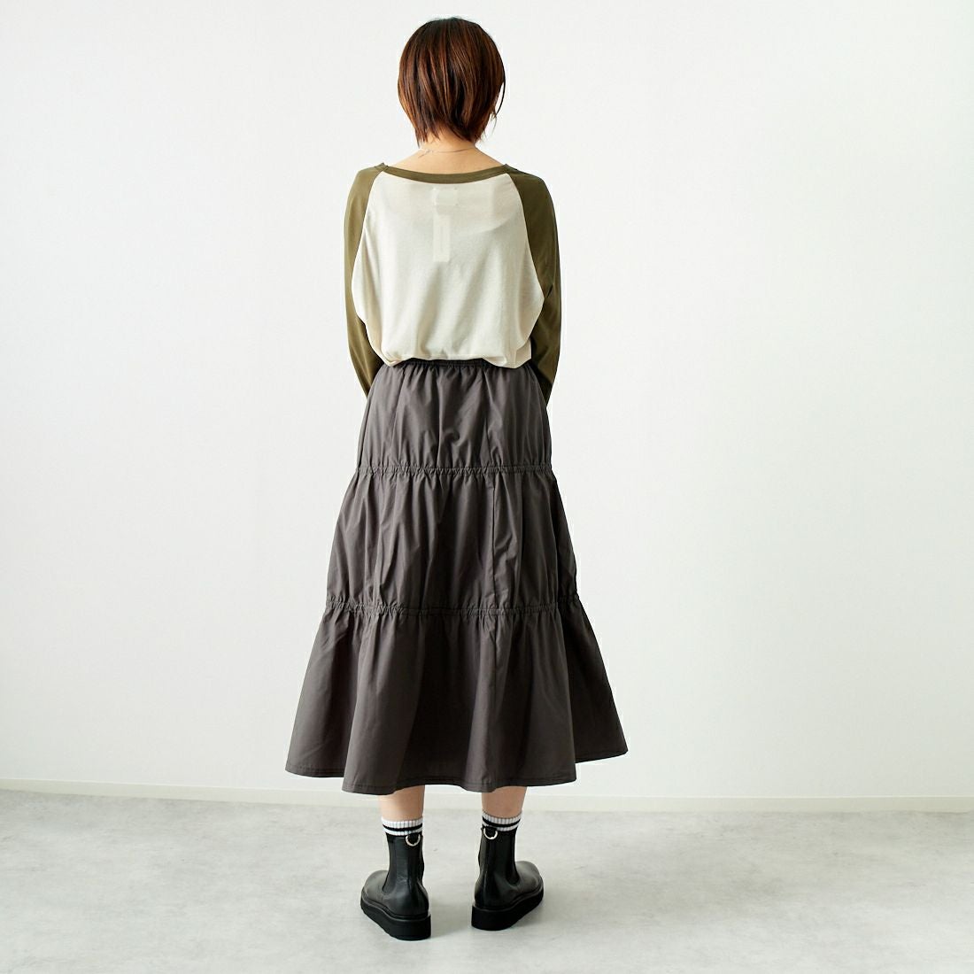 St.Johns 3rd club [セントジョンズサードクラブ] U.S.M.M.A シアーTシャツ [SJ24-15] BEG/KHK &&モデル身長：167cm 着用サイズ：F&&