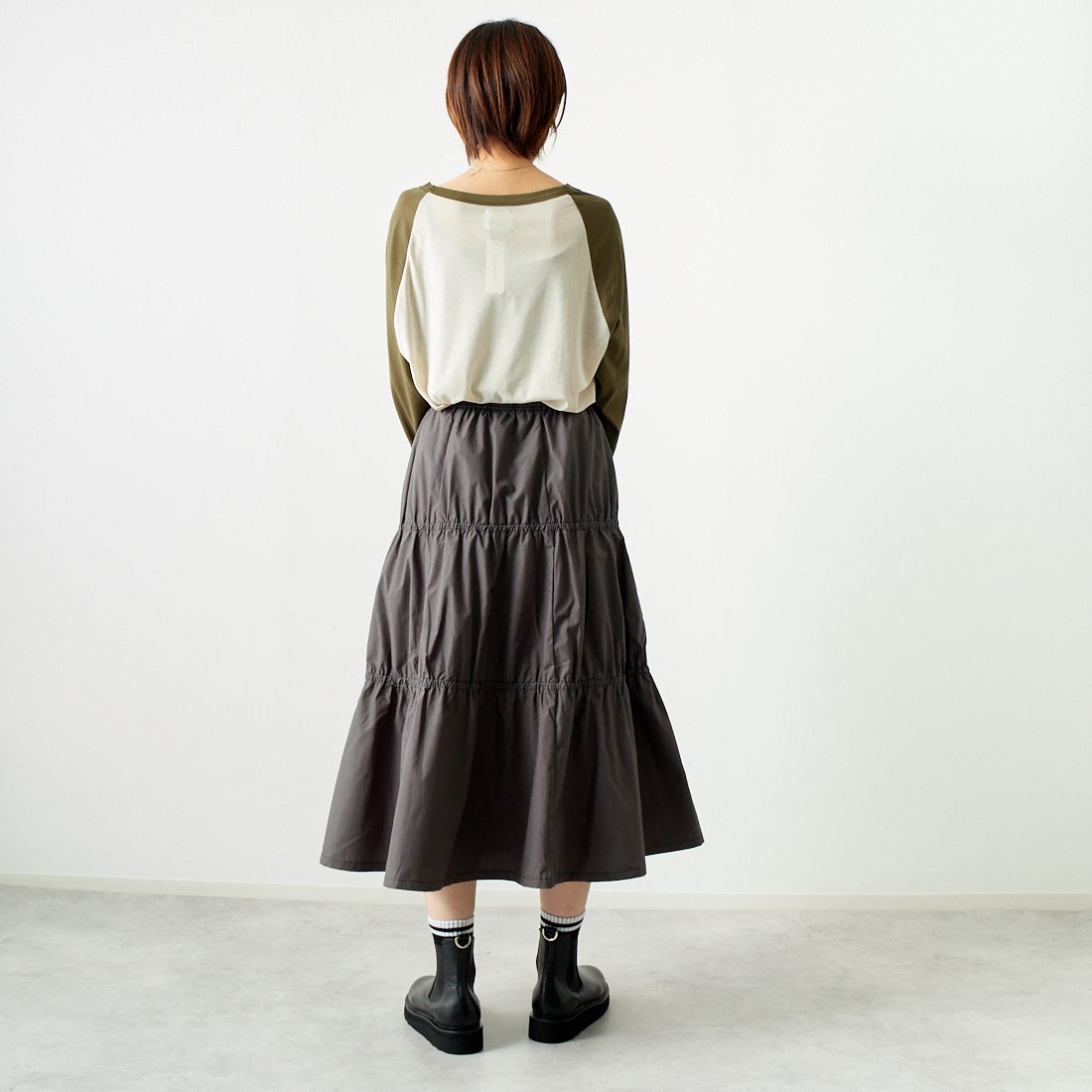 St.Johns 3rd club [セントジョンズサードクラブ] U.S.M.M.A シアーTシャツ [SJ24-15] BEG/KHK &&モデル身長：167cm 着用サイズ：F&&