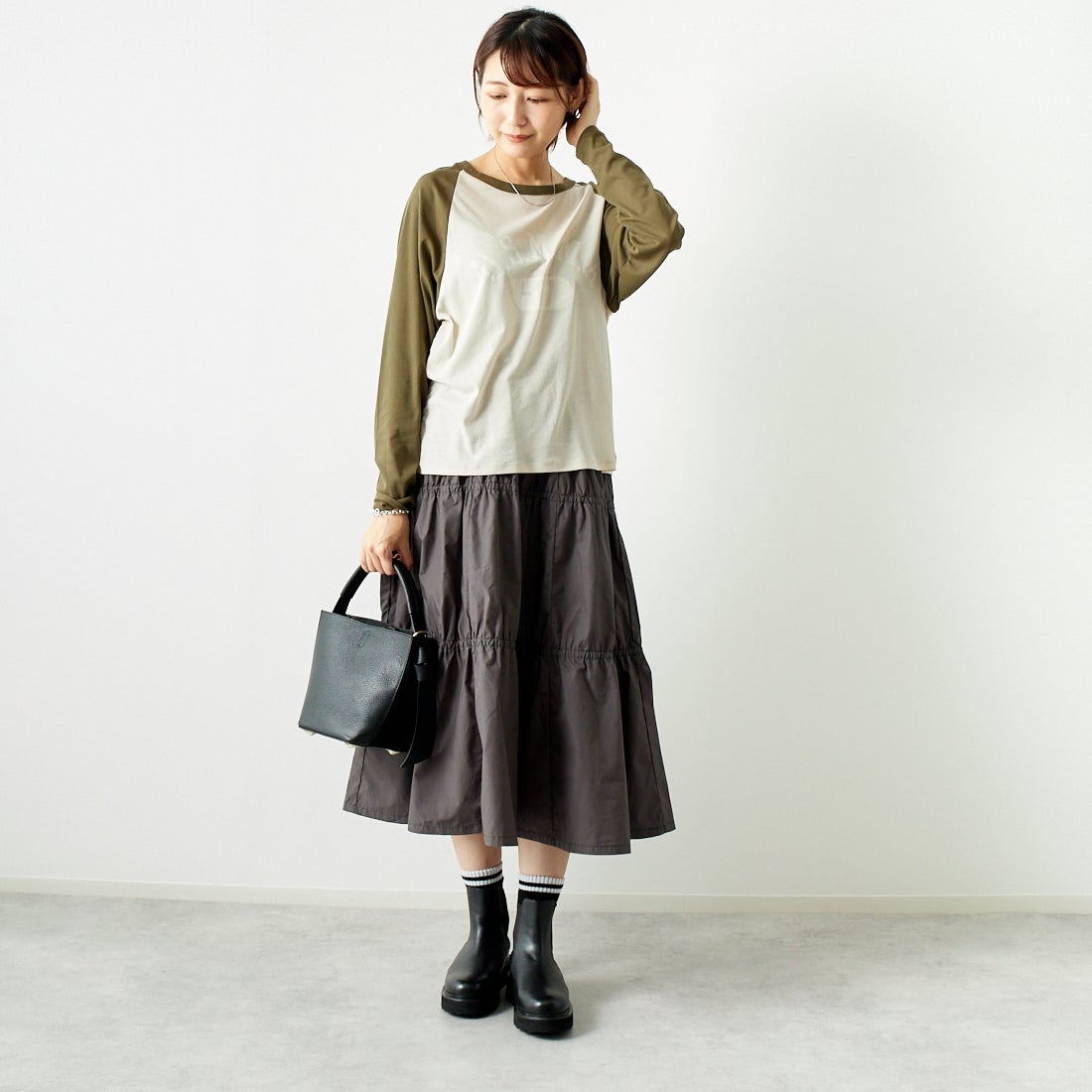 St.Johns 3rd club [セントジョンズサードクラブ] U.S.M.M.A シアーTシャツ [SJ24-15] BEG/KHK &&モデル身長：167cm 着用サイズ：F&&