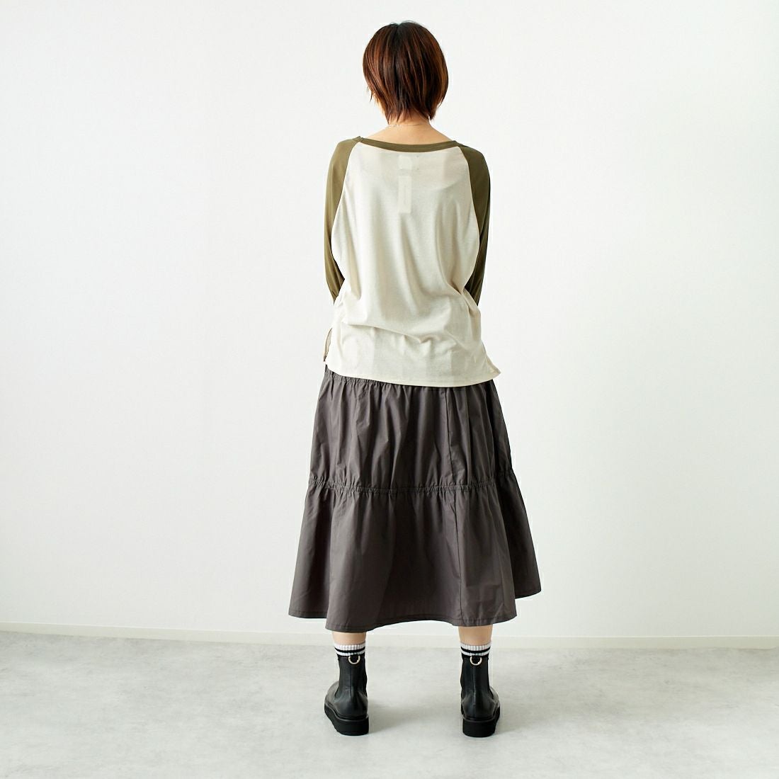 St.Johns 3rd club [セントジョンズサードクラブ] U.S.M.M.A シアーTシャツ [SJ24-15] BEG/KHK &&モデル身長：167cm 着用サイズ：F&&