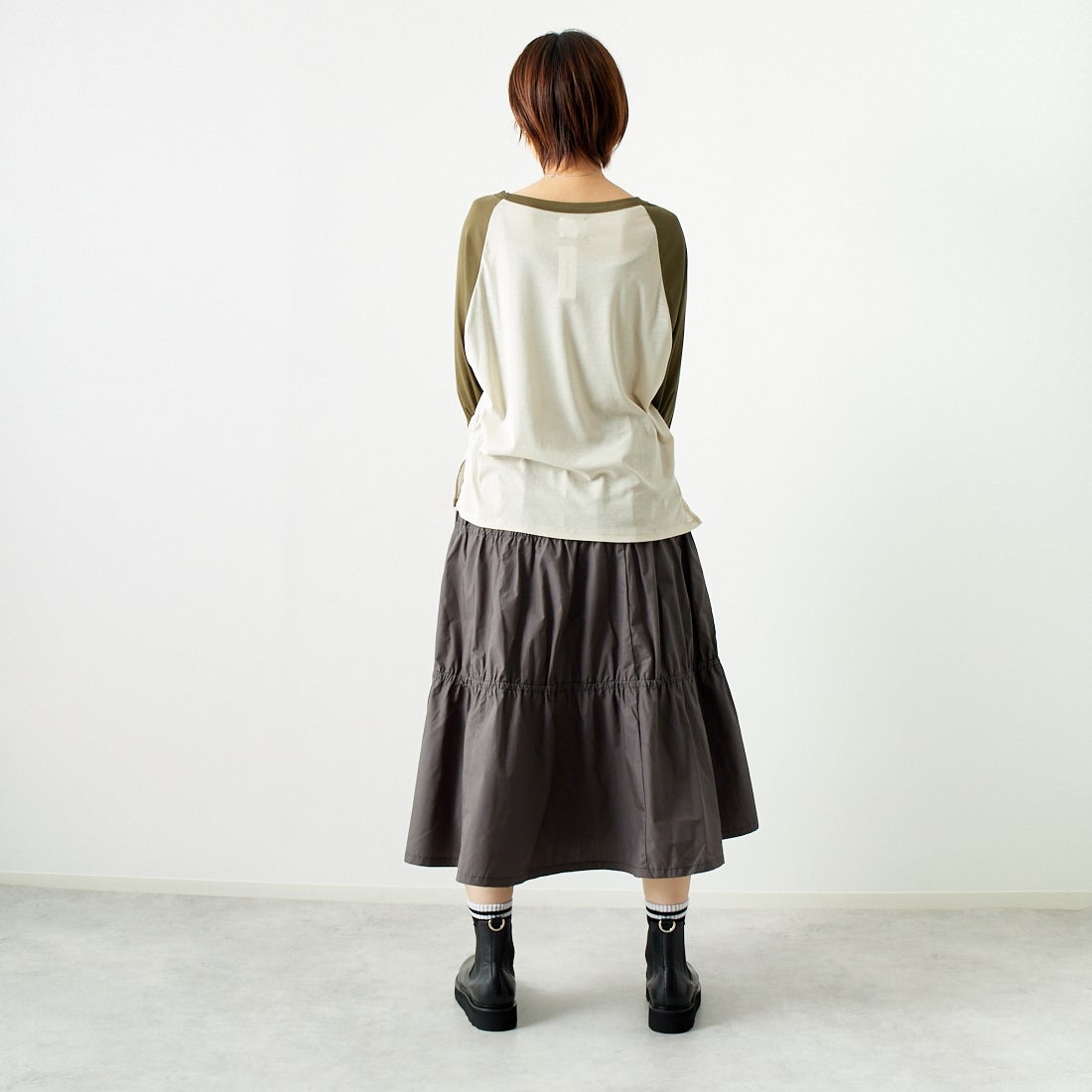 St.Johns 3rd club [セントジョンズサードクラブ] U.S.M.M.A シアーTシャツ [SJ24-15] BEG/KHK &&モデル身長：167cm 着用サイズ：F&&