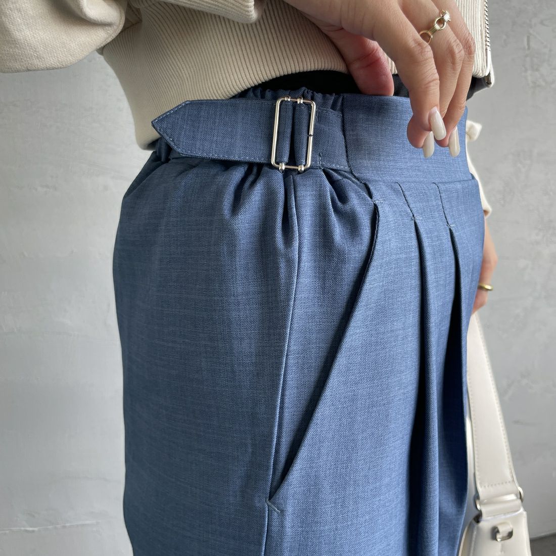 By/m [バイエム] センタープレスタックワイドパンツ [B24132055] 12 BLUE