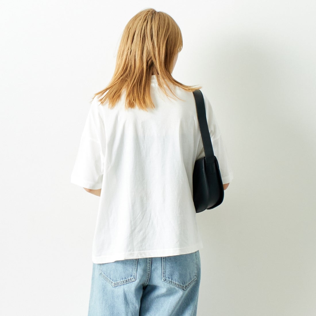 ESTROISLOSE [エストゥロワルーズ] プレミアム天竺 ハイネック 半袖Tシャツ [EC23201] 02 OFF &&モデル身長：167cm 着用サイズ：F&&