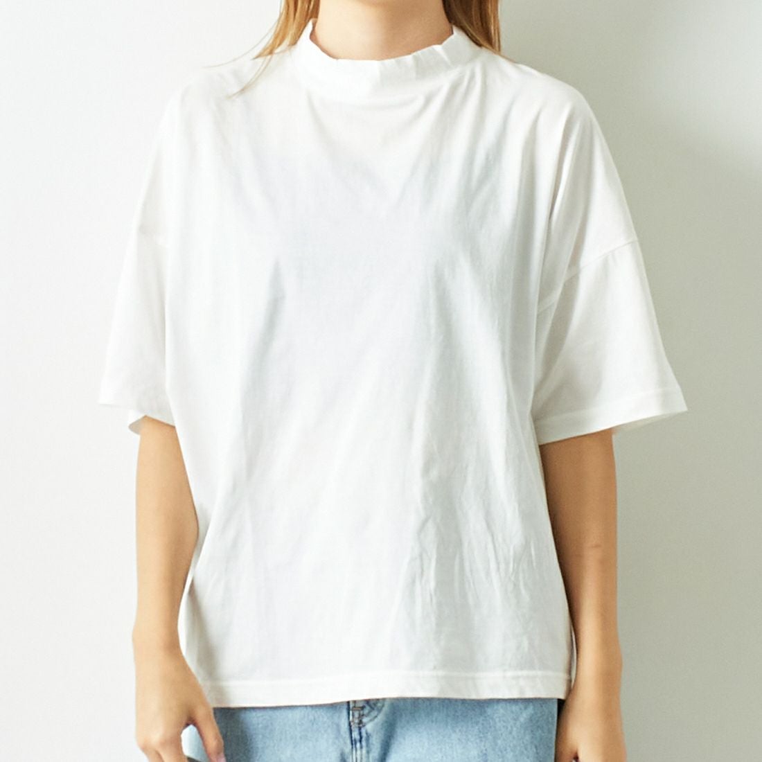 ESTROISLOSE [エストゥロワルーズ] プレミアム天竺 ハイネック 半袖Tシャツ [EC23201] 02 OFF