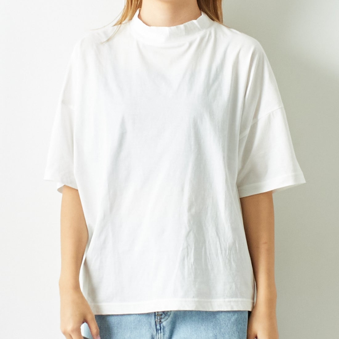 ESTROISLOSE [エストゥロワルーズ] プレミアム天竺 ハイネック 半袖Tシャツ [EC23201] 02 OFF