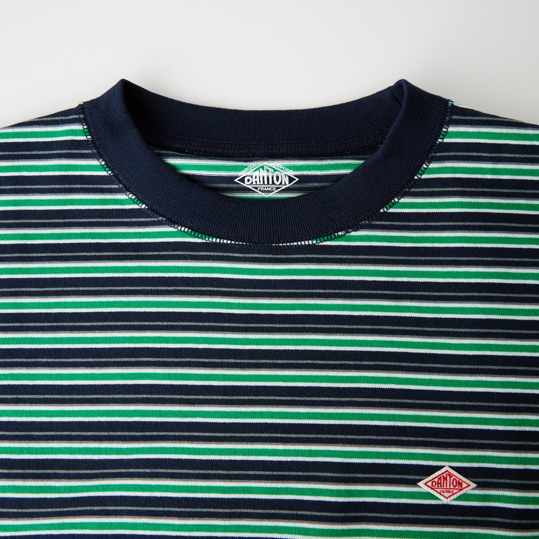 DANTON [ダントン] ストライプ スウェットTシャツ [DT-C0204TCB] D.NV/GN/GY