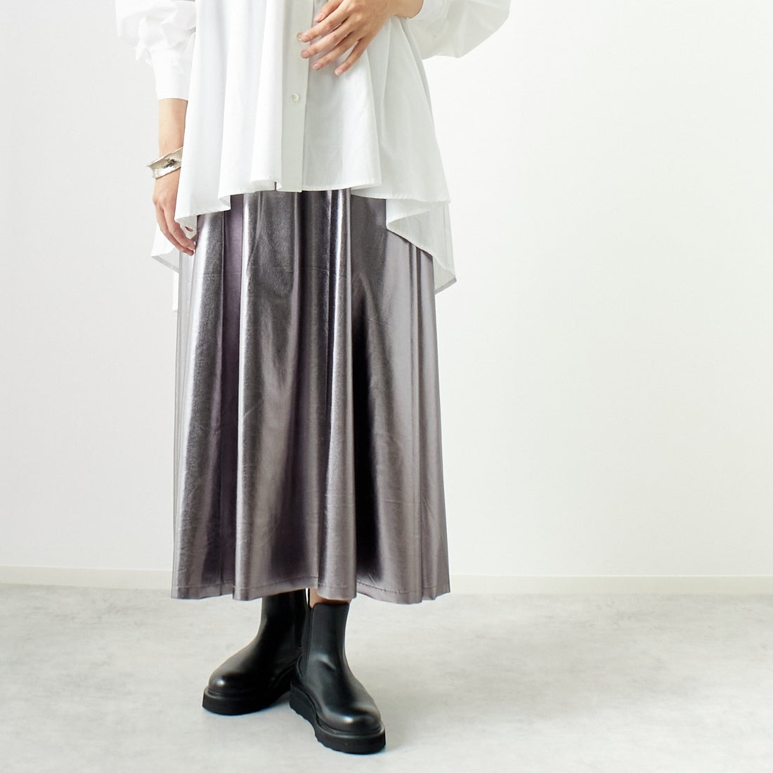 08 ｽﾁｰﾙ&&モデル身長：167cm 着用サイズ：F&&
