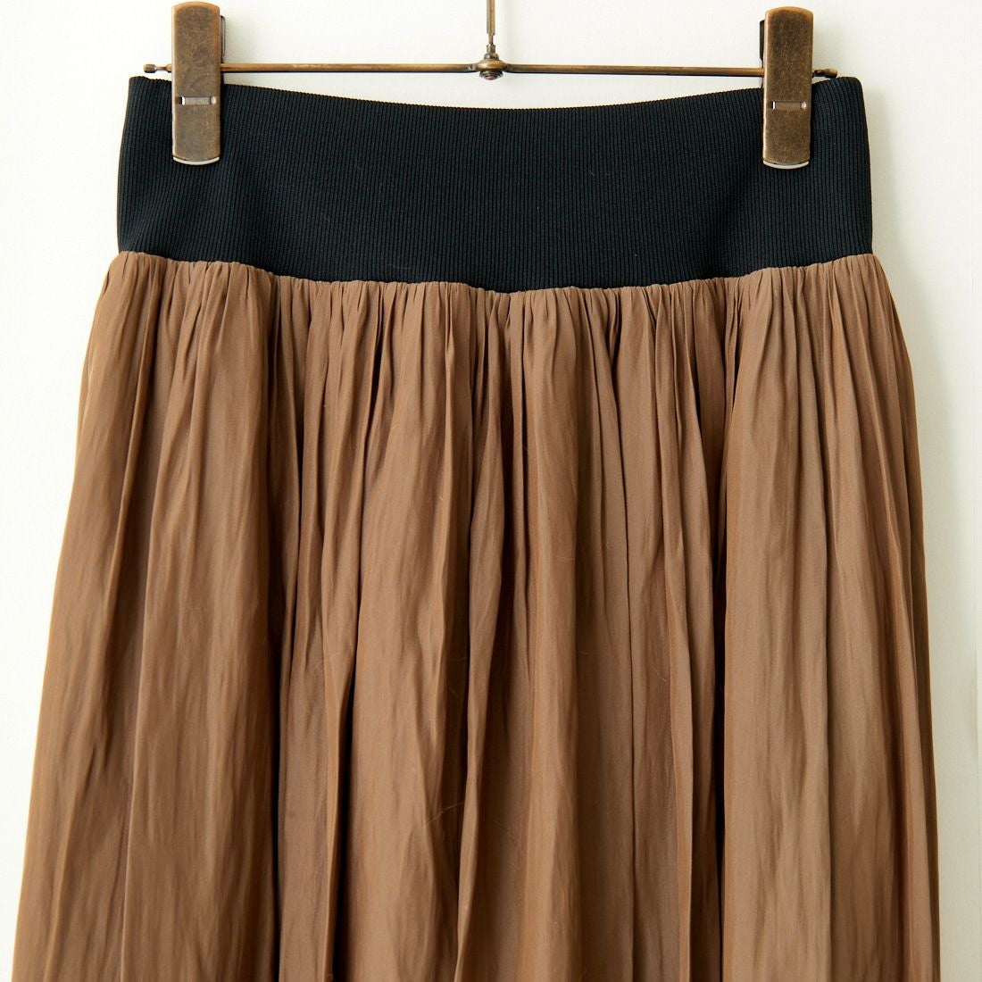 DONEEYU [ドニーユ] ヴィンテージサテン ウエストリブギャザースカート [U-2633] 830 ﾌﾞﾗｳﾝ