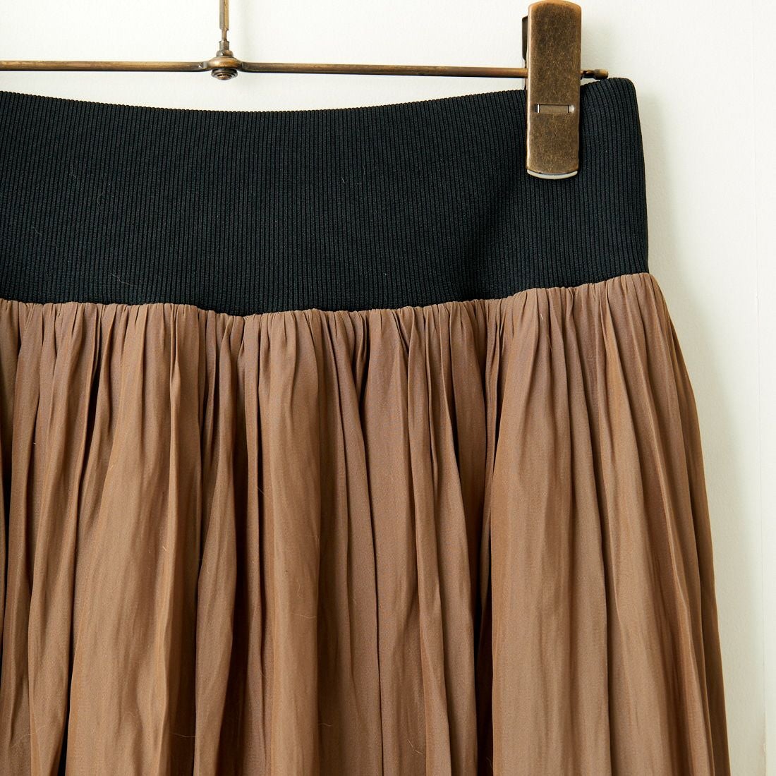 DONEEYU [ドニーユ] ヴィンテージサテン ウエストリブギャザースカート [U-2633] 830 ﾌﾞﾗｳﾝ